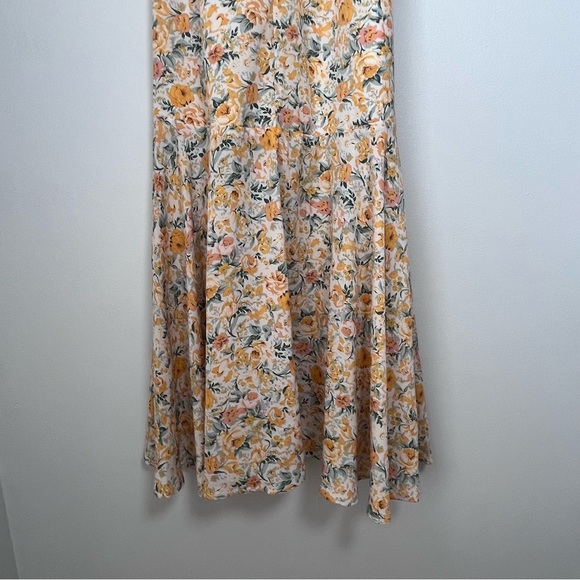 Lulu’s Watching the Blooms Yellow Floral High-Low Midi Dress Size Medium - Picture 10 of 16